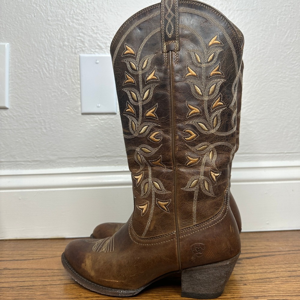 Ariat Women's Desert Holly Western Boots in Pearl Brown Leather Cowgirl 6.5B - Picture 6 of 9
